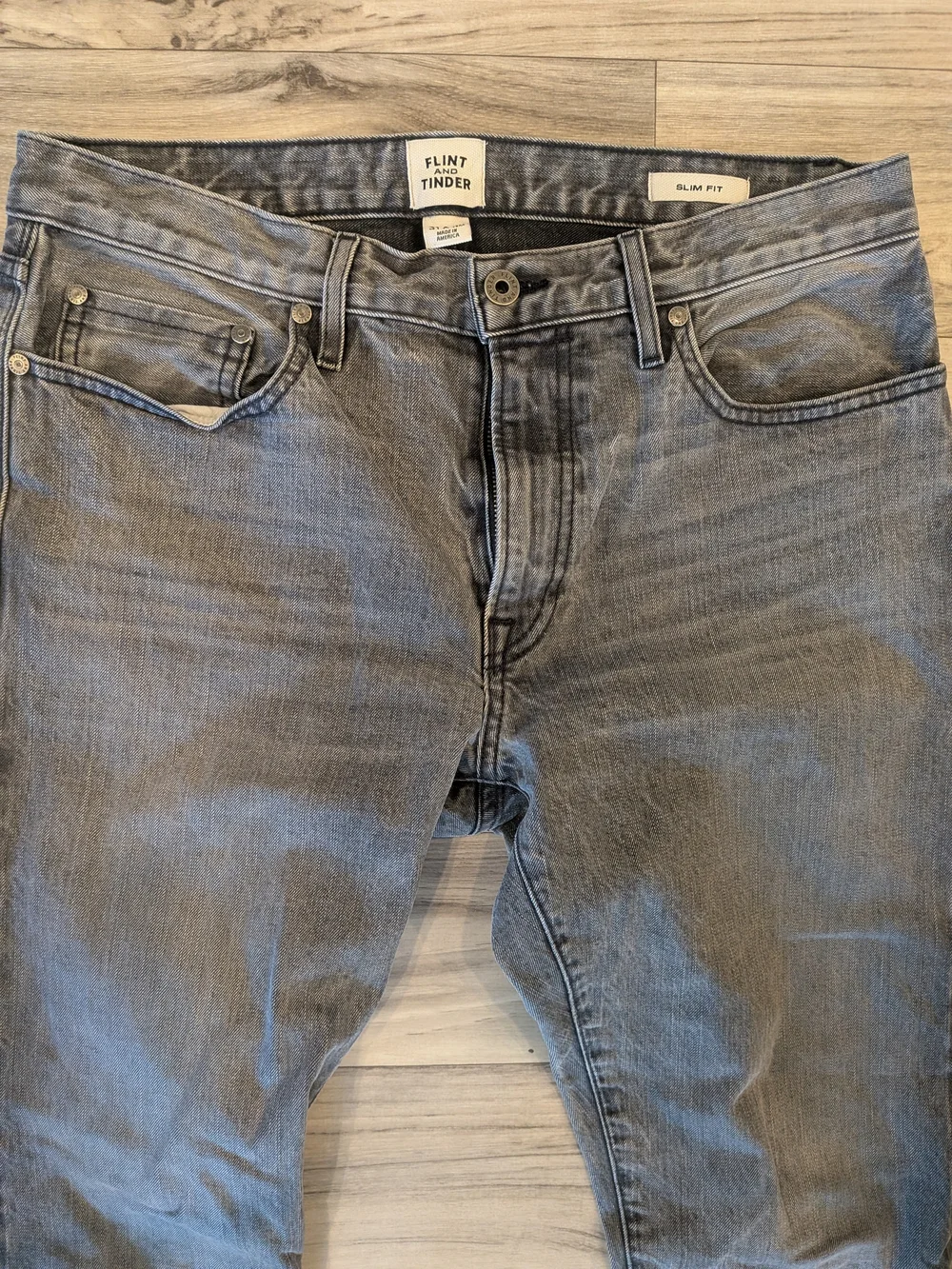 Flint And Tinder Men's All American Slim Fit Jeans Washed Black 31x29